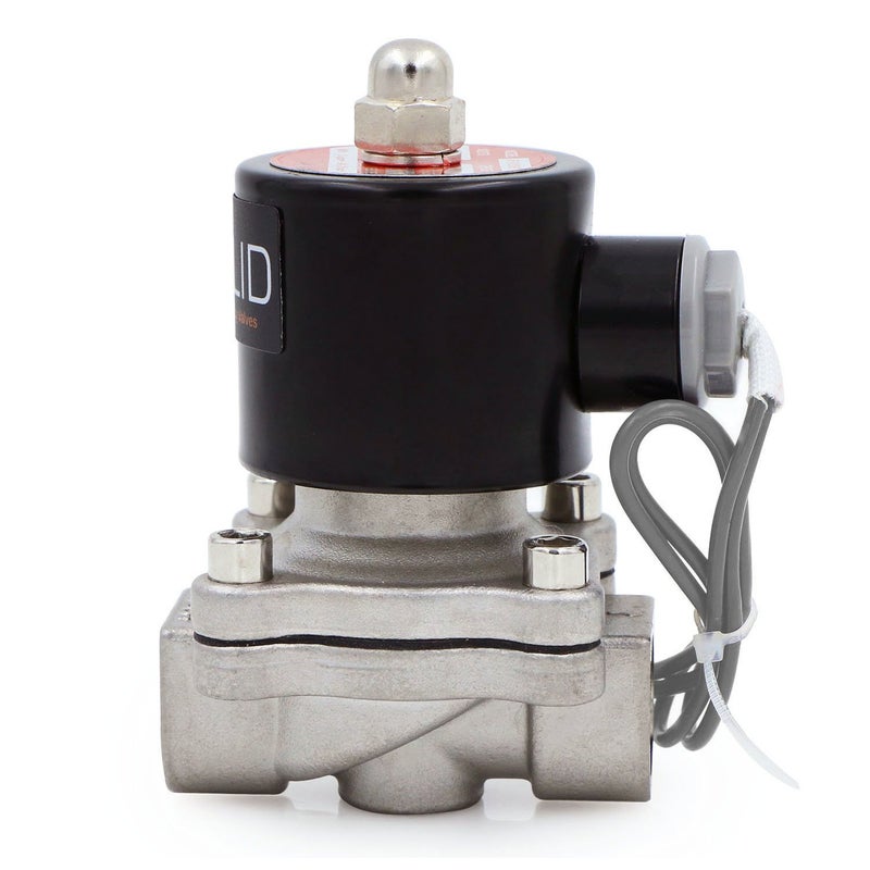 U.S. Solid 1/2" Stainless Steel Electric Solenoid Valve 24V DC N.C. VITON Water Air Fuel - Image 3